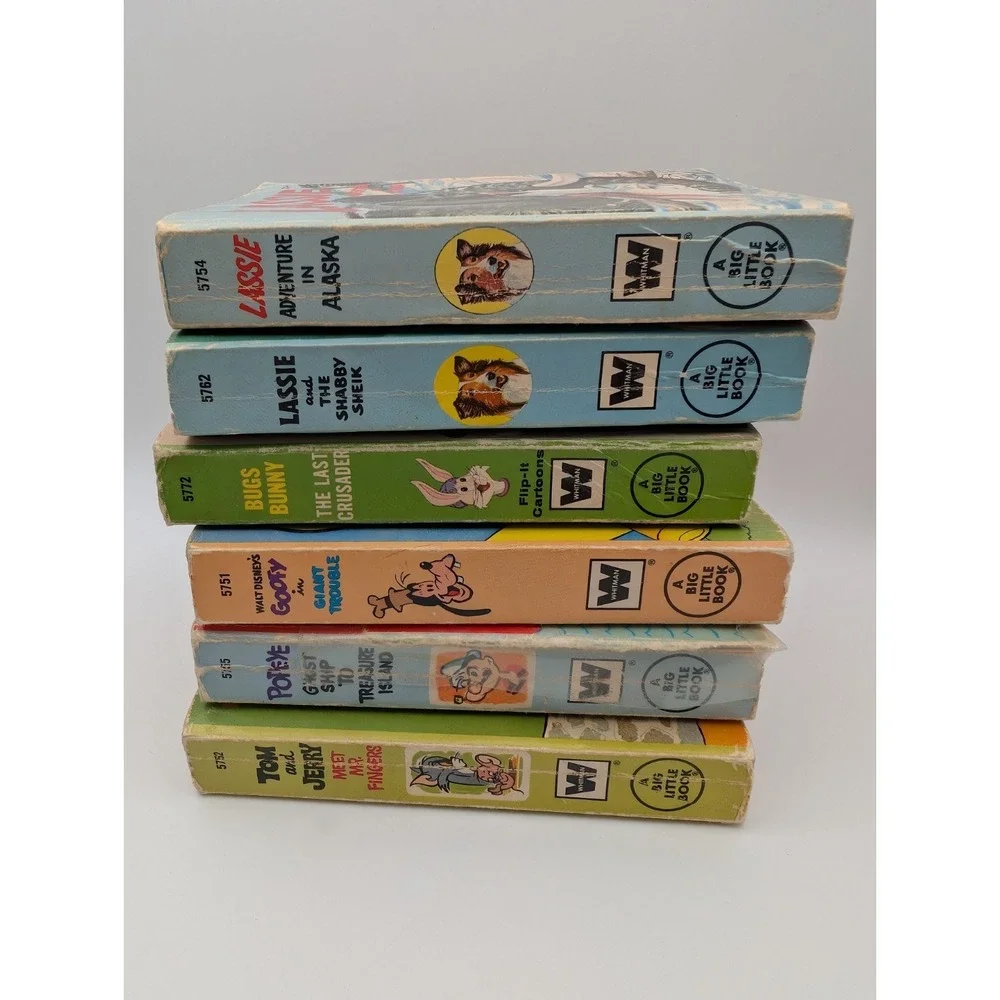 Vintage Little Books Lot Of 6 Lassie Adventures Goofy Popeye Tom Jerry 1968